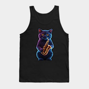 Saxophone Cat Tank Top